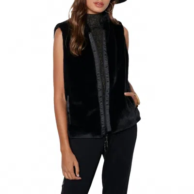 Tart Collections Brent Faux Fur Vest In Black In Animal Print