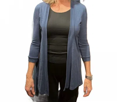 Bobi 3/4 Open Cardigan In Paicific Blue In Blue