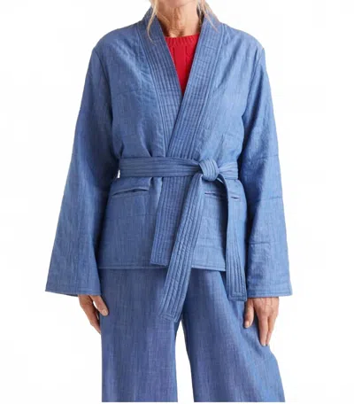 Compañía Fantástica Women's Chambray Kimono Jacket In Blue In Blue