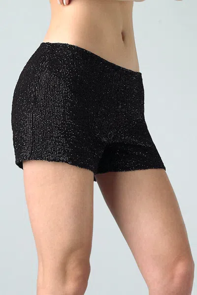 Basix Black Label Sequin Dressy Shorts In Black
