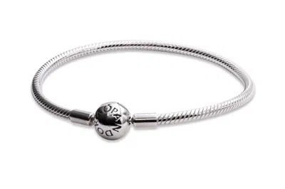 Pandora Smooth Silver Clasp Bracelet - In White