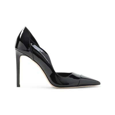 Jimmy Choo Brigitte Black Pumps With Thin Heel In Shiny Leather Woman