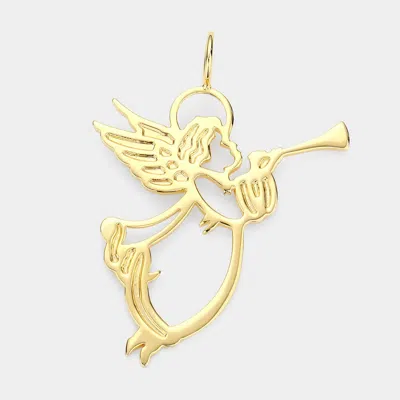 Fashnzfab Cut Out Metal Angel Pendant - Gold In Gold