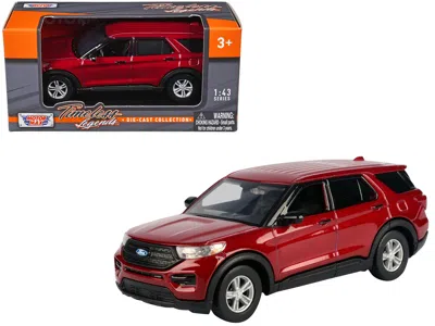 Motormax 2023 Ford Explorer Red Metallic "timeless Legends" Series 1/43 Diecast Model Car By  In Red