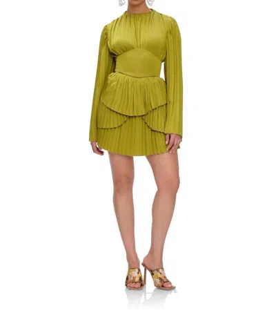 Andrea Iyamah Women's Lenti Pleated Mini Dress In Lime In Green