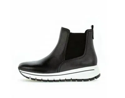 Gabor Women's Zip Leather Bootie In Black In Black