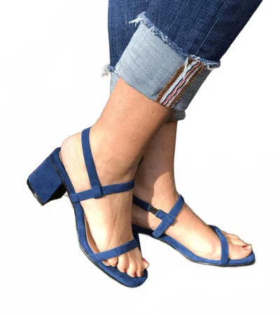 All Black Simple Block Sandal In Navy In Blue