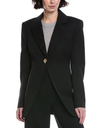 Oscar De La Renta Peak Lapel Silk-lined Wool Blazer In Multi