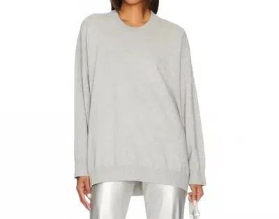 Show Me Your Mumu Metallic Knit Sweater In Grey In White