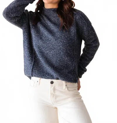 Flags & Anthem Bethania Funnel Sweater In Navy In Animal Print