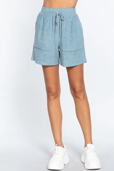 Truedames Terry Toweling Shorts In Blue