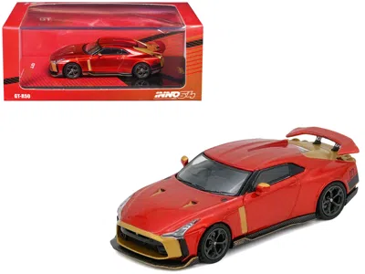Inno Models Nissan Gt-r50 By Italdesign Red Metallic With Gold Accents 1/64 Diecast Model Car By Inno