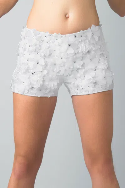 Basix Black Label Laser Cut Floral Shorts In White