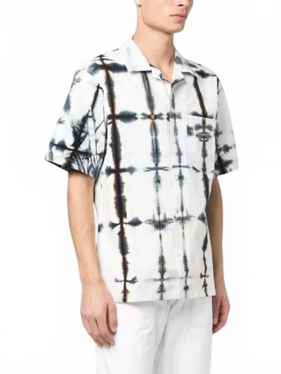 Nahmias Tie Dye Button Down In Blue In Animal Print