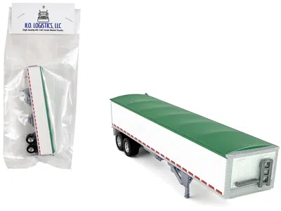 Ho Logistics Replicas Covered Grain Trailer White With Green Tarp 1/87 (ho) Plastic Model Car By Ho Logistics