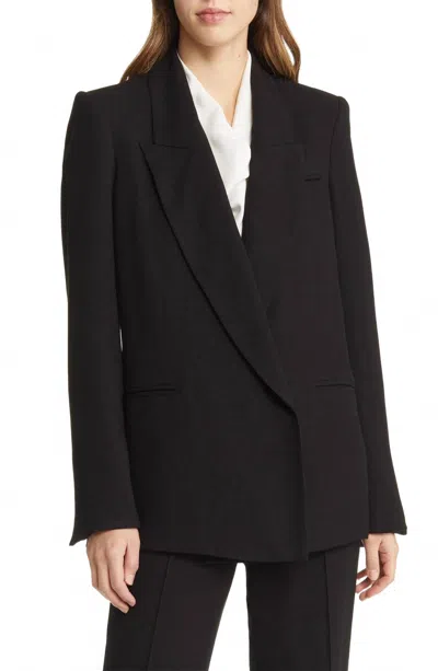 Argent Madison Viscose Wool Crepe Blazer In Black In Black