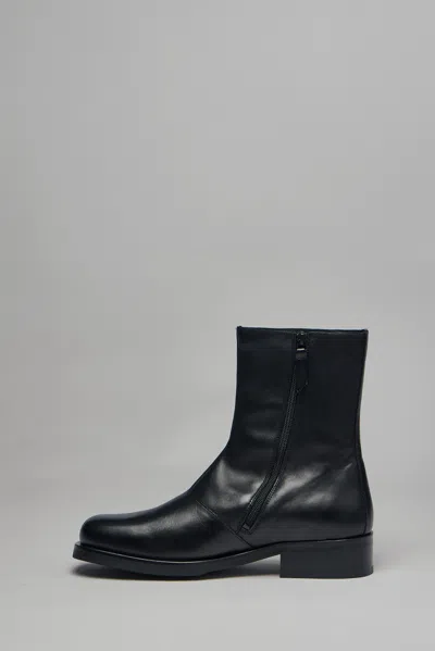 Our Legacy Camion Leather Boots With Zip In Multi