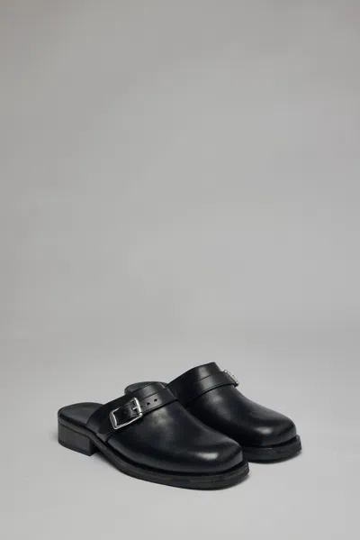 Our Legacy Camion Leather Mule With Buckle In Black