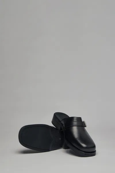 Our Legacy Camion Leather Mule With Buckle In Black