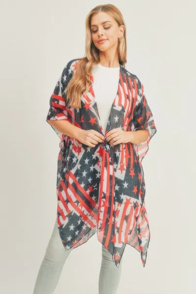 Truedames American Flag Kimono In Blue