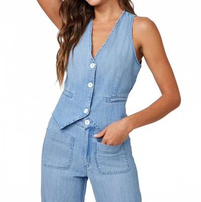 Bella Dahl Wren Welt Pocket Vest In Sea Breeze Wash In Blue