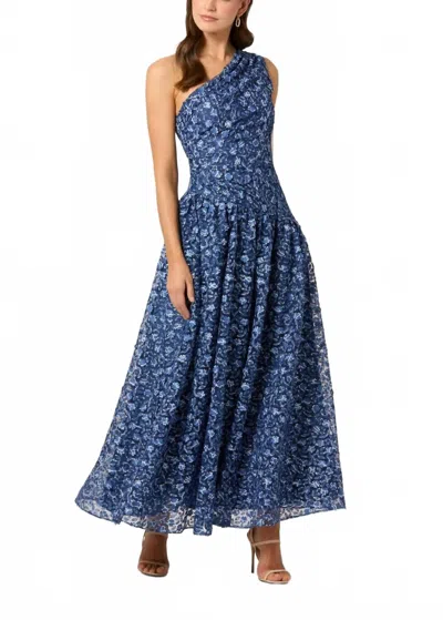 Shoshanna Danielle Maxi Dress In Indigo Ivory Navy In Multi