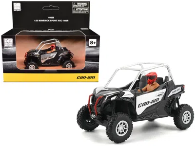 Brp Models Can-am Maverick Sport Xxc 1000r Silver Metallic And Black With Driver Figure 1/32 Diecast Model