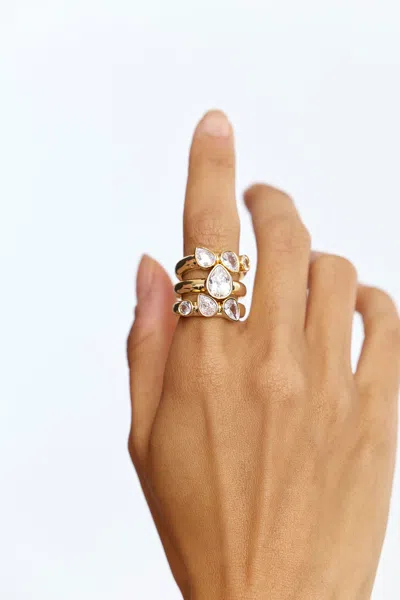 Acler Damon Triple Stack Ring In Gold