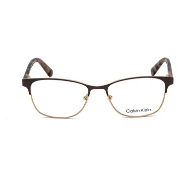 Calvin Klein Ladies Brown Rectangular Eyeglass Frames Ck1930520052 In Brown