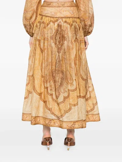 Zimmermann Wanderlust Maxi Skirt In Animal Print