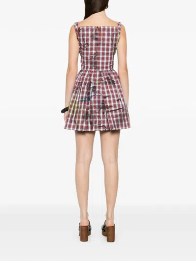 Vivienne Westwood Plaid Draped Mini Dress In Multi