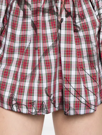 Vivienne Westwood Plaid Draped Mini Dress In Multi