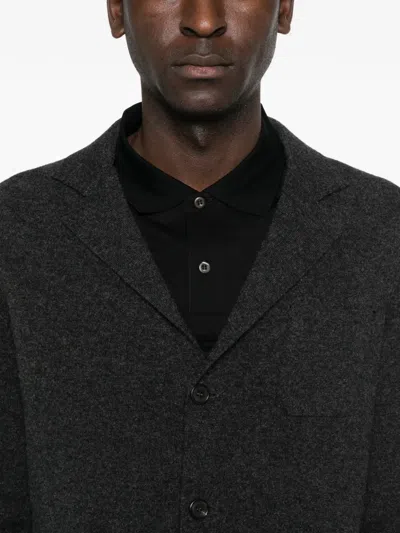 Prada Button-fastening Cardigan In Gray