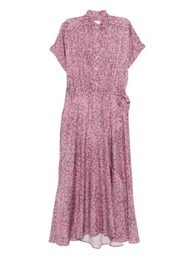 Isabel Marant Floral Midi Shirt Dress In Pink