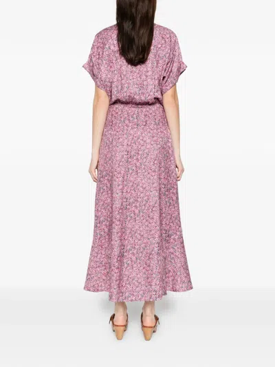 Isabel Marant Floral Midi Shirt Dress In Pink