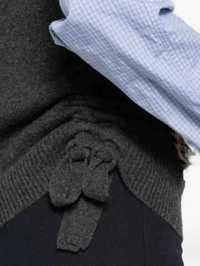 Ganni V-neck Sleeveless Vest In Black