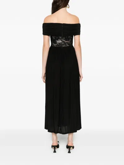 Zimmermann Lace-panel Midi Dress In Black