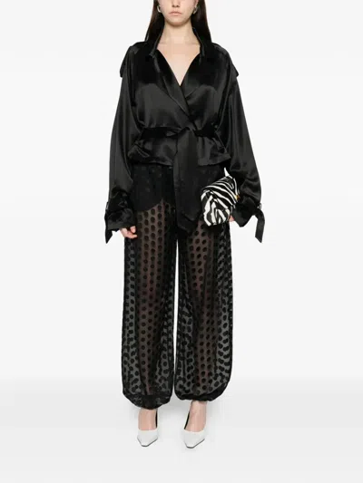 The Frankie Shop Orissa Sheer-finish Baloon Trousers In Black