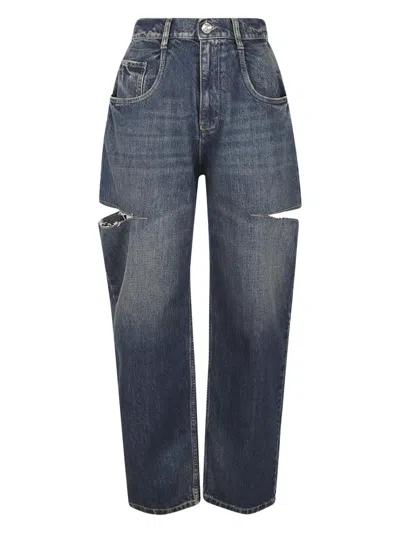 Maison Margiela Cut-out Jeans In Blue