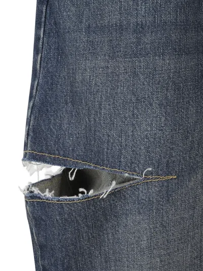Maison Margiela Cut-out Jeans In Blue