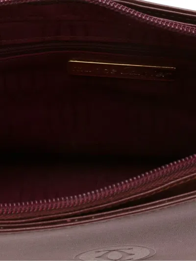 Pre-owned Cartier Embossed Logo Clutch In Red