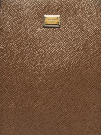 Pre-owned Dolce & Gabbana Miss Escape Leather Tote Bag In Brown