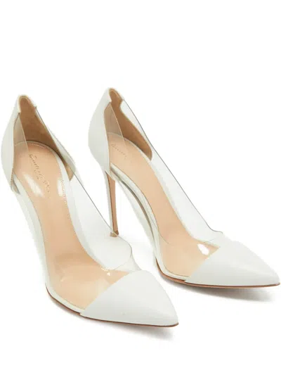 Pre-owned Gianvito Rossi Plexi Leather Pumps In White