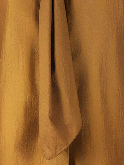 Alberta Ferretti Curved-hem Shirt In Brown