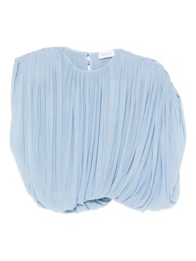 Magda Butrym Pleated Blouse In Blue