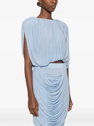 Magda Butrym Pleated Blouse In Blue