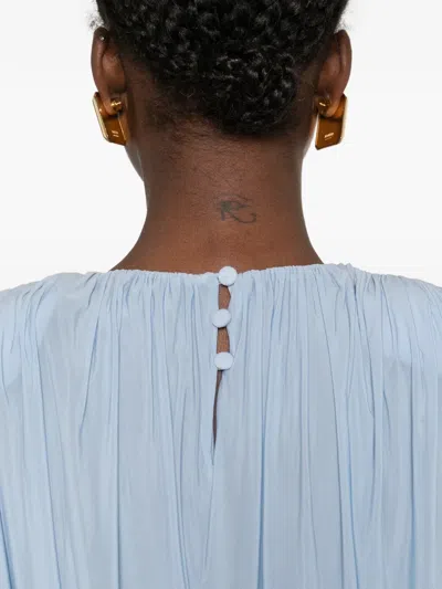 Magda Butrym Pleated Blouse In Blue