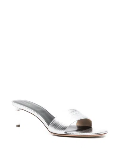 Tom Ford Lizard-effect Metallic Leather Mules In Multi
