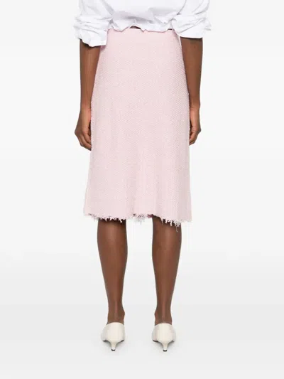 Jil Sander A-line Frayed Skirt In Animal Print
