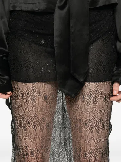 The Frankie Shop Alrose Lace Midi Skirt In Black